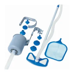 Kit Pulizia Piscina Fuori Terra Deluxe Fondo Spazzola Aspirante Skimmer Retino