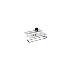 Kit scolapiatti sopralavandino cromato con Telaio regolabile lunghezza 76 cm