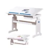 Kit Scrivania Bianca Tavolo Rosa Blu Inclinabile Legno Pino Cameretta Bambino