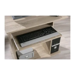 Kit Scrivania Portapc Rovere Cameretta Moderna Legno Tavolo con Ruote Cassetto