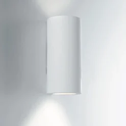Lampada a Muro Applique da Parete Luce in Gesso Verniciabile Bianca