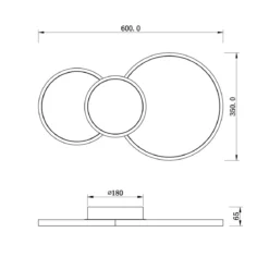 Lampada a Soffitto Moderna da Interno Intec Plafoniera a LED 30W CCT