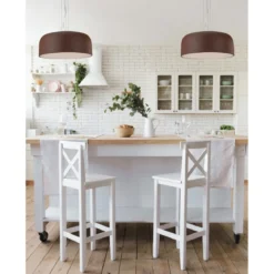 Lampada a Sospensione con Diffusore Luce Design Moderno in Metallo Bronzo