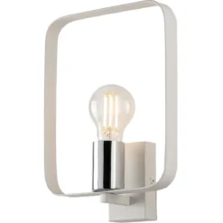Lampada da Parete Intec Luce per Interno Applique Bianca Lampadina E27