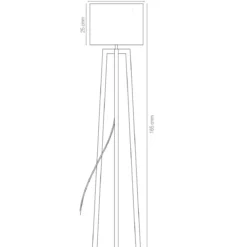 Lampada da Pavimento in Legno Lumetto Piantana con Paralume in Tessuto