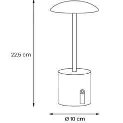 Lampada da Tavolo Ricaricabile Nera con Regolatore di LuminositÃ