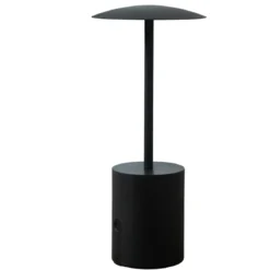 Lampada da Tavolo Ricaricabile Nera con Regolatore di Luminosità