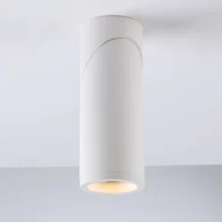 Lampada Faretto Orientabile a Soffitto Plafoniera Rotonda Bianca