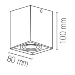 Lampada in Alluminio Faretto da Soffitto Punto Luce Quadrato Bianco Opaco