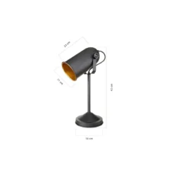 Lampada in Metallo Paralume Direzionabile Attacco Lampadina E27 Nera Pieghevole