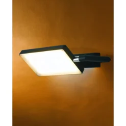 Lampada Orientabile a Muro Intec Applique Nera da Interno Regolabile a LED