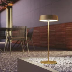 Lampada Oro da Tavolo Intec a LED con Batteria Ricaricabile da Esterno
