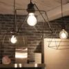 Lampadario a Sospensione in Metallo con 4 Punti Luce Moderno da Soffitto