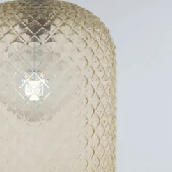 Lampadario a Sospensione in Vetro Cristallo Ambra Elegante Luce da Interno