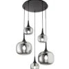 Lampadario a Sospensione in Vetro con 5 Punti Luce Elegante da Soffitto
