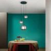 Lampadario con 3 Punti Luce a Sospensione in Vetro Elegante da Soffitto