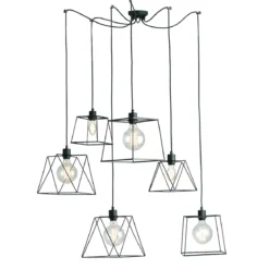 Lampadario con 6 Punti Luce Moderno da Soffitto a Sospensione in Metallo