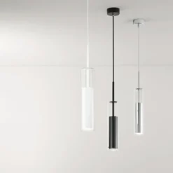 Lampadario Cromo dal Design Moderno Lampada a Sospensione da Interno