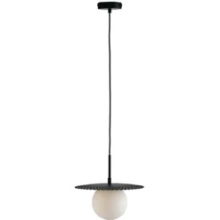 Lampadario Design Moderno in Metallo Nero Luce a Sospensione da Interno
