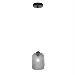 Lampadario Grigio Luce in Vetro a Sospensione Elegante da Interno