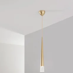 Lampadario Moderno in Metallo Oro Luce a Sospensione da Interno Design