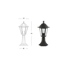 Lampioncino da Esterno Illuminazione Lanterna Giardino Applique Vetro con Base