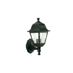 Lampione da Esterno a Parete Lanterna da Giardino Alluminio Nera Lampada da Muro