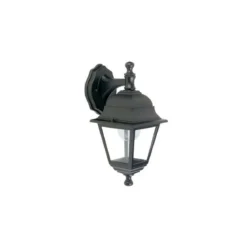 Lanterna da Esterno Lampione a Parete da Giardino Nera Lampada da Muro Alluminio