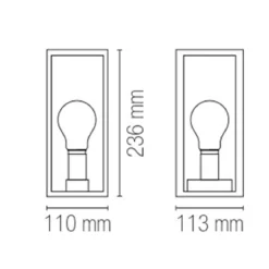 Lanterna da Parete Intec per Esterno Design Moderno Luce a Muro Giardino