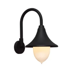 Lanterna da Parete per Esterno Lampada Nera in Metallo Giardino Lampione Moderno