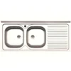Lavandino da Cucina Appoggio 120x50 cm Lavello 2 vasche Gocciolatoio Destro