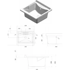 Lavandino Lavatoio per Esterno con Mobiletto 60x60 Pilozzo in Resina