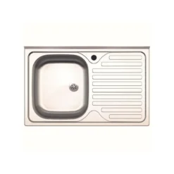 Lavandino Lavello da Cucina 80x50 cm 1 vasca con Gocciolatoio Destro