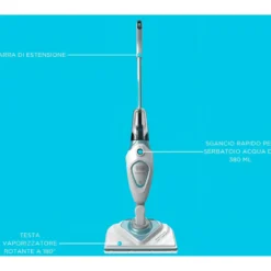 Lavapavimenti a Vapore Black+Decker 1600W Serbatoio 350 ml Cavo 5 m