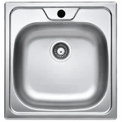 Lavello a Incasso da Cucina 1 Vasca in Acciaio Inox Satinato 48x48 cm