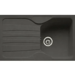 Lavello Cucina 1 Vasca con Gocciolatoio Reversibile Fragranite Grafite