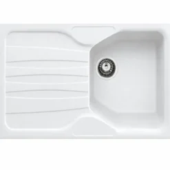 Lavello Cucina 1 Vasca con Gocciolatoio Reversibile Fragranite Bianco