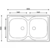 Lavello da Appoggio 80x50 cm 2 Vasche in Acciaio Inox per Cucina