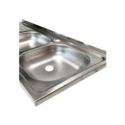 Lavello Lavandino da Cucina Appoggio 120x50 cm 2 vasche Gocciolatoio Sinistro