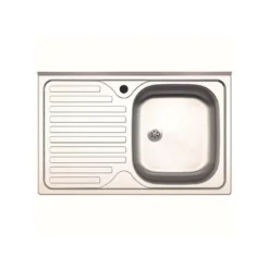 Lavello Lavandino da Cucina 80x50 cm 1 vasca con Gocciolatoio Sinistro