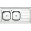 Lavello 2 Vasche con Gocciolatoio Destro Inox da Appoggio 120x60 cm