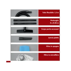 Lavor Bidone Aspiratutto 1200 w Aspirapolvere Liquidi Solidi Professionale Auto