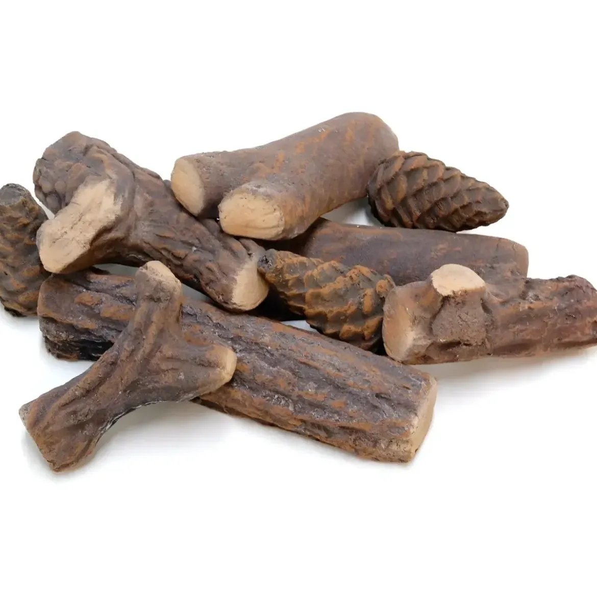 Legna Ceramica per Biocamino 9 Tronchi Decorativi Effetto Realistico