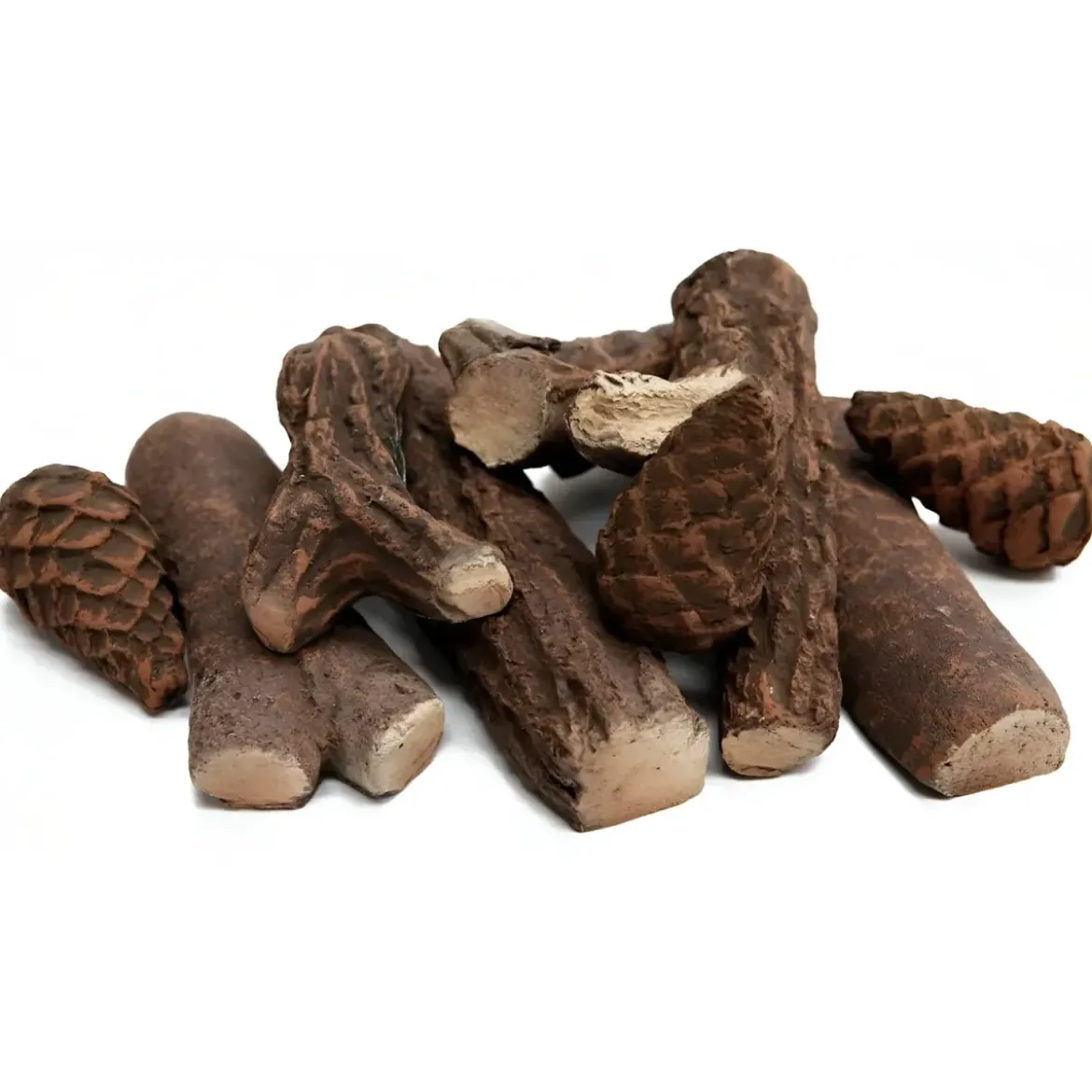 Legna Ceramica per Biocamino 9 Tronchi Decorativi Effetto Realistico