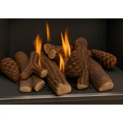 Legna Ceramica per Biocamino 9 Tronchi Decorativi Effetto Realistico