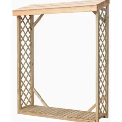 Legnaia con Griglia 162x60x20 5cm in Legno Abete Massello da Esterno