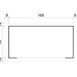 Legnaia da Esterno in Legno Grezzo 168x70x200 cm Tetto Impermeabile