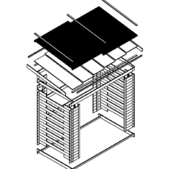 Legnaia da Esterno in Legno Grezzo 168x70x200 cm Tetto Impermeabile