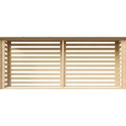Legnaia da Esterno in Legno Grezzo 456x100x199 cm Tetto Impermeabile