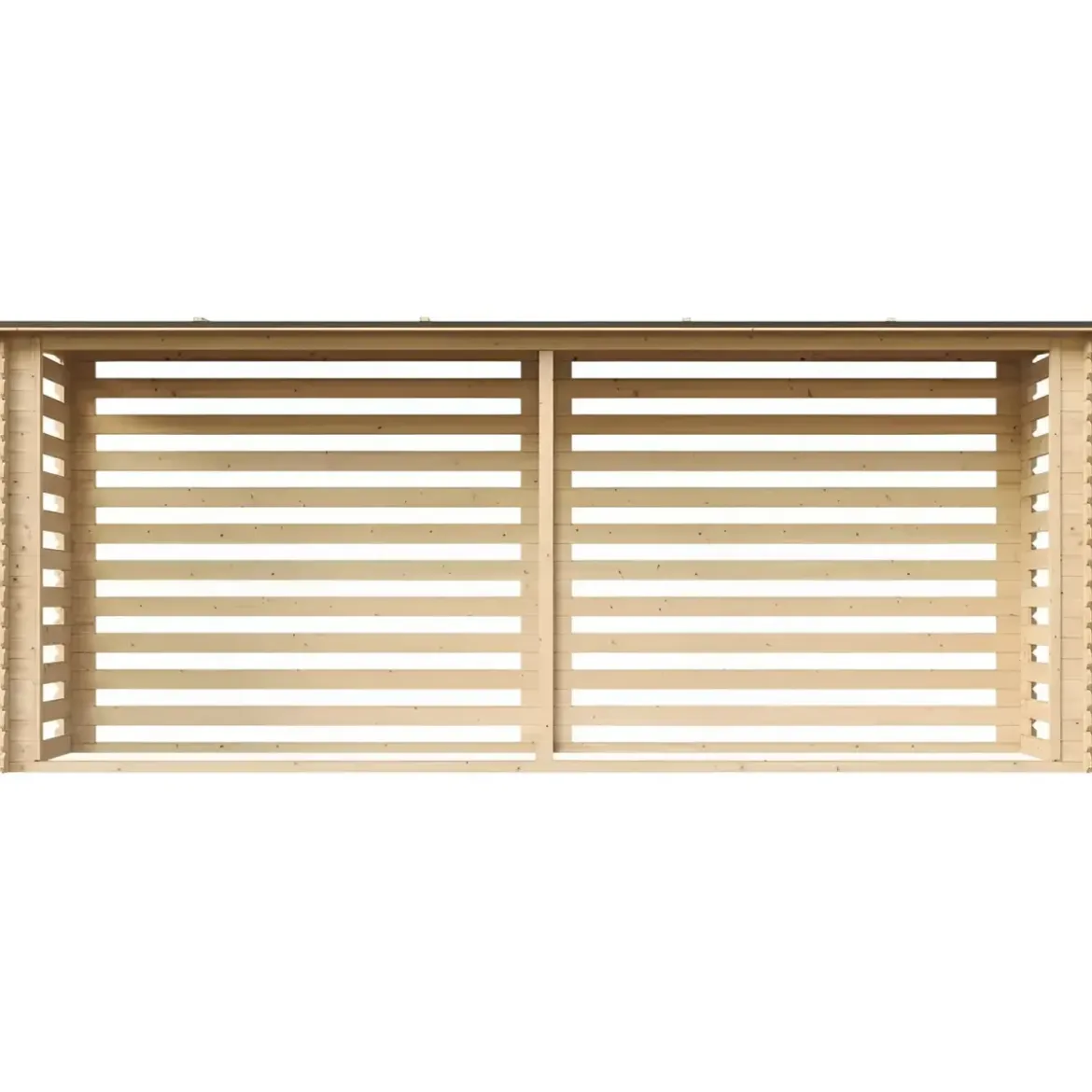 Legnaia da Esterno in Legno Grezzo 456x100x199 cm Tetto Impermeabile